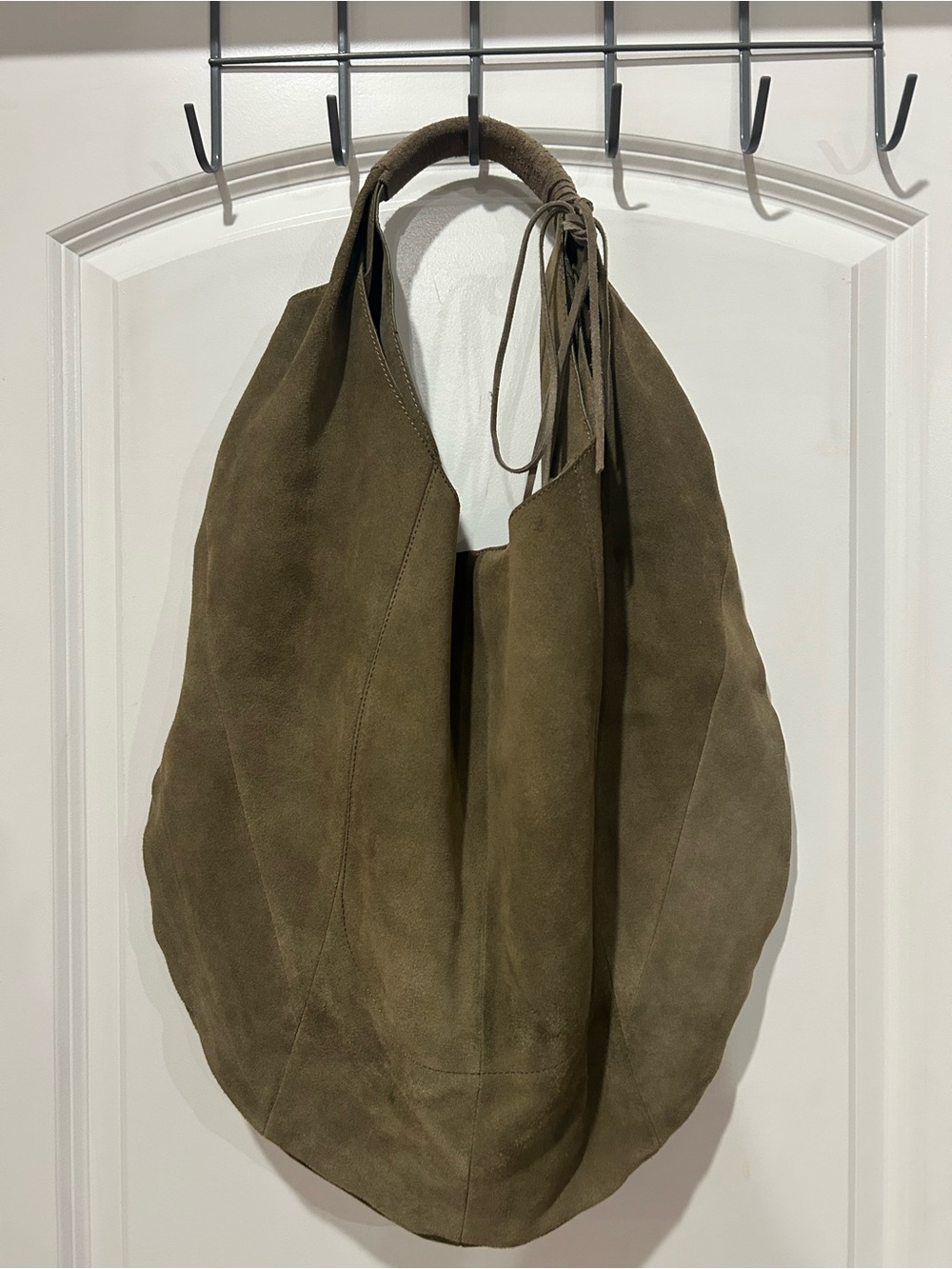 HOBO Olive Green Suede Slouch Hobo Bag